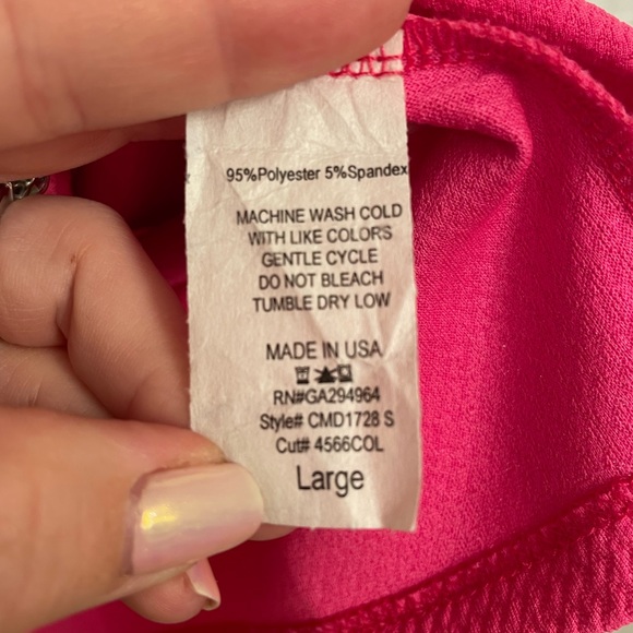 Fuchsia Off Shoulder Fitted Maternity Dress - Picture 7 of 9